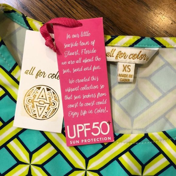 ALL FOR COLOR Citrus Grove Pattern Rich Half Sleeve Swing Dress UPF 50 Sz XS NWT - Picture 4 of 16